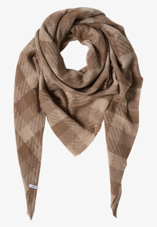 Kariertes Dreieckstuch cocoa taupe