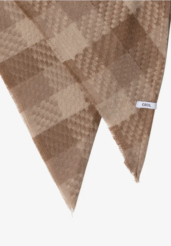 Kariertes Dreieckstuch cocoa taupe
