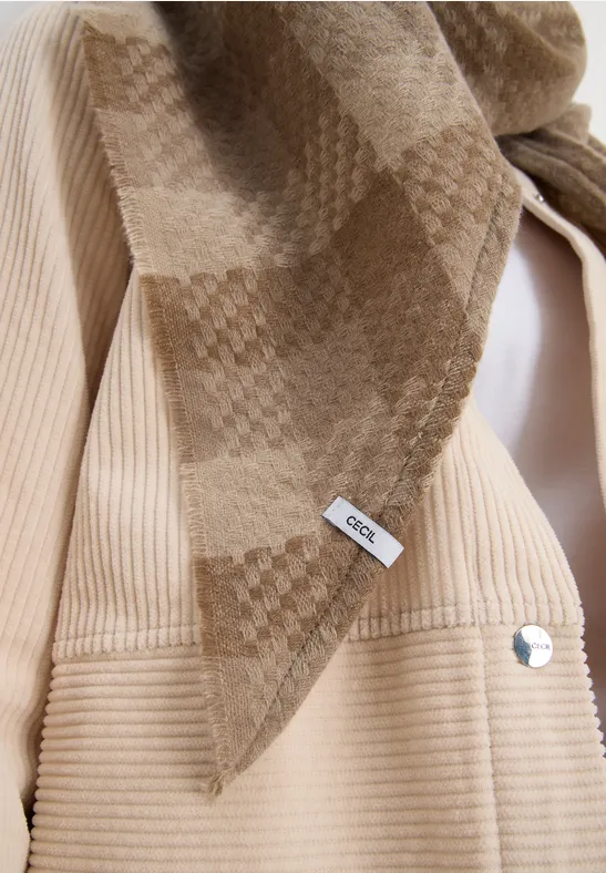 Kariertes Dreieckstuch cocoa taupe