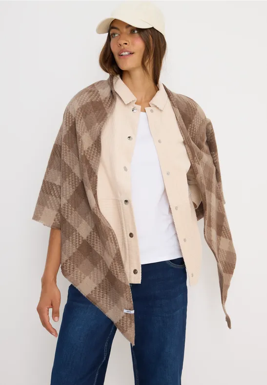 Kariertes Dreieckstuch cocoa taupe