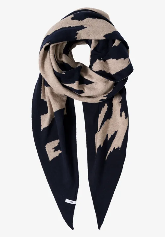 Gemustertes Dreieckstuch urban dark blue