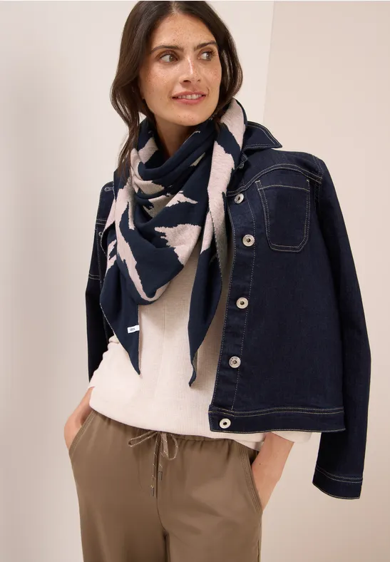 Gemustertes Dreieckstuch urban dark blue