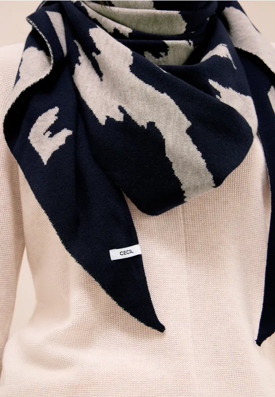 Gemustertes Dreieckstuch urban dark blue