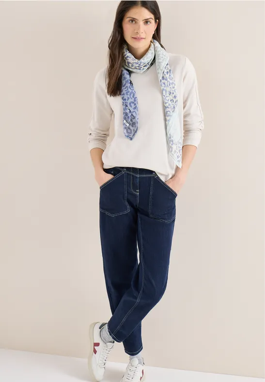 Tuch mit Ausbrenner-Muster blue navy