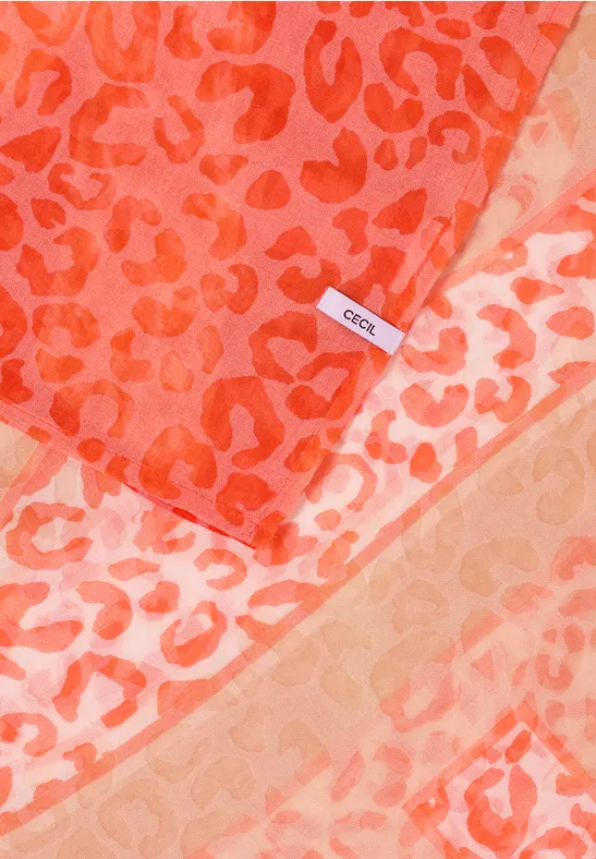 Sjaal met burn-outpatroon cherry tomato orange