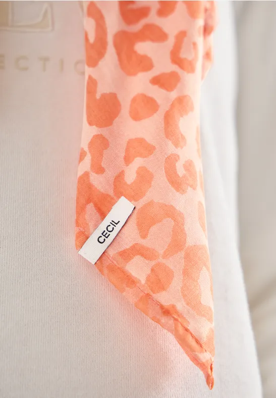 Sjaal met burn-outpatroon cherry tomato orange