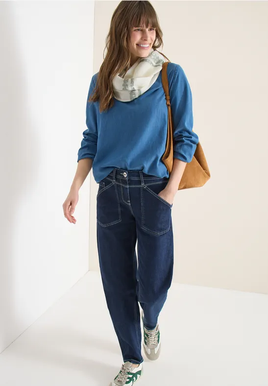 Loop Schal mit Leo-Streifen vanilla white