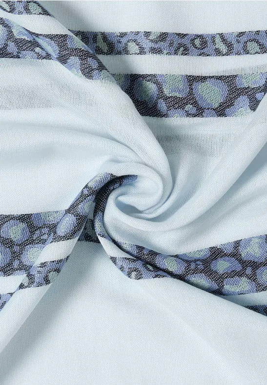 Lussjaal met leostrepen watercolour blue