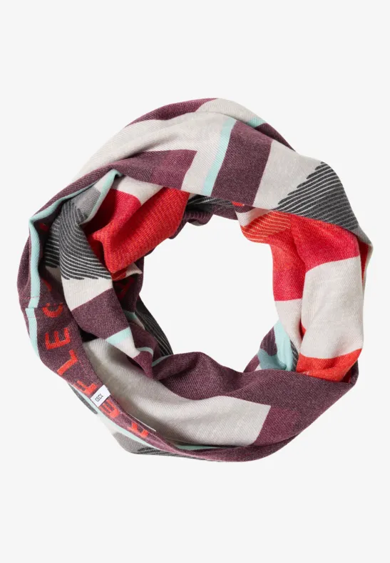 Cosy Loopschal mit Print eggplant red
