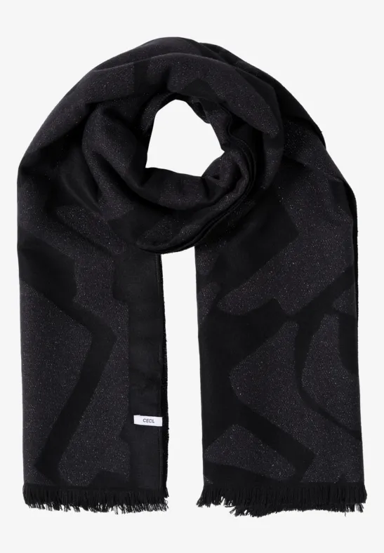 Schal mit Glitzerdetails Black