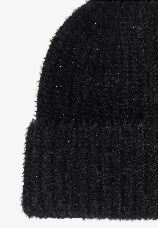 Zachte gebreide muts Black