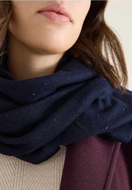 Schal mit Schmucksteinen urban dark blue