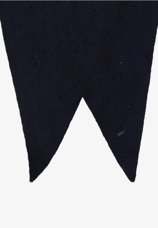 Schal mit Schmucksteinen urban dark blue
