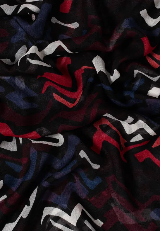 Gemusterter Loop-Schal black multi