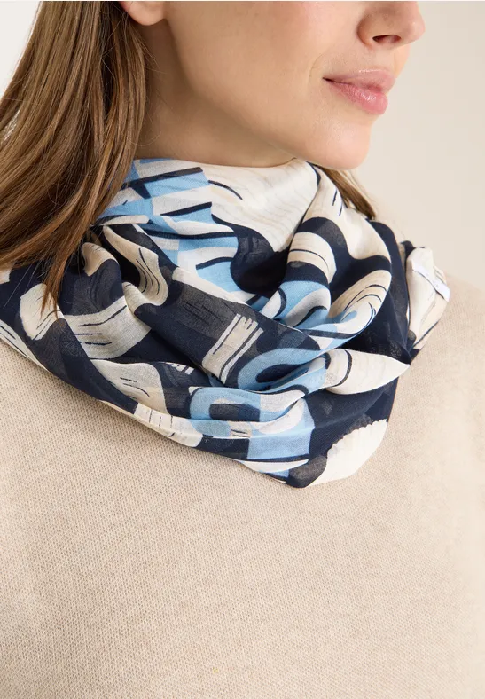Gemusterter Loop-Schal universal blue