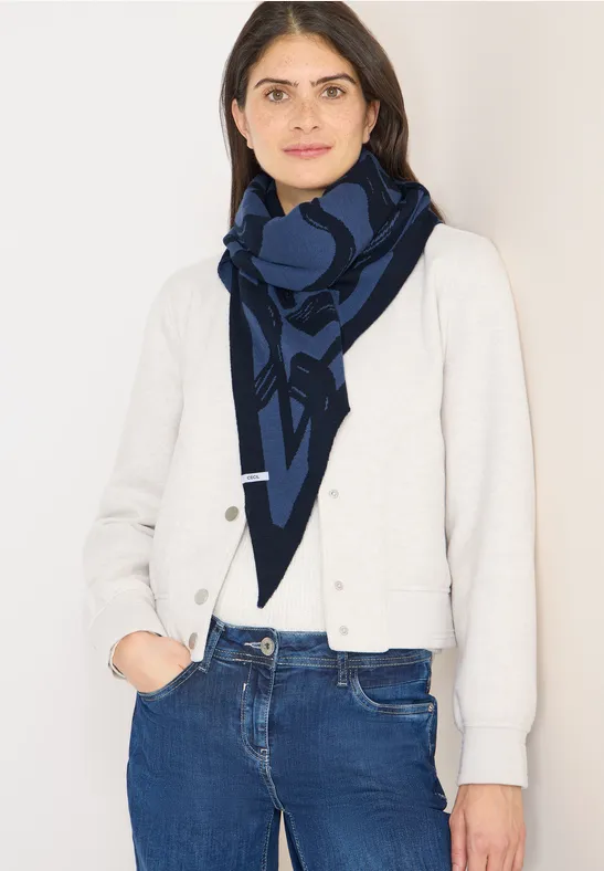 Foulard triangulaire à motifs universal blue