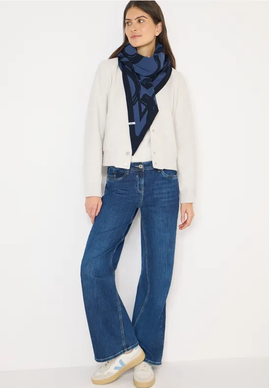 Foulard triangulaire à motifs universal blue