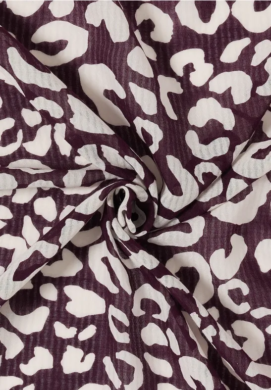 Bandana met textuur en leoprint rich burgundy