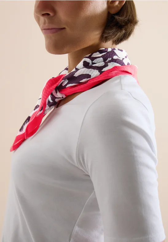 Bandana met textuur en leoprint rich burgundy