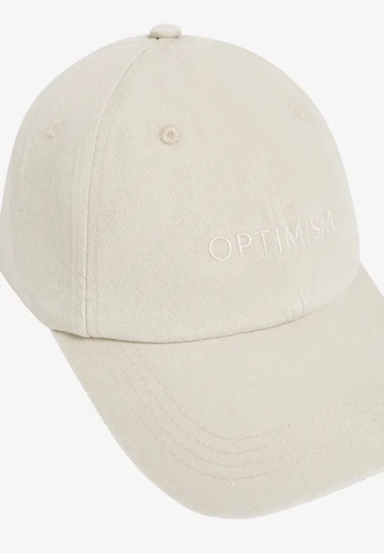 Cap mit Stickerei macadamia beige