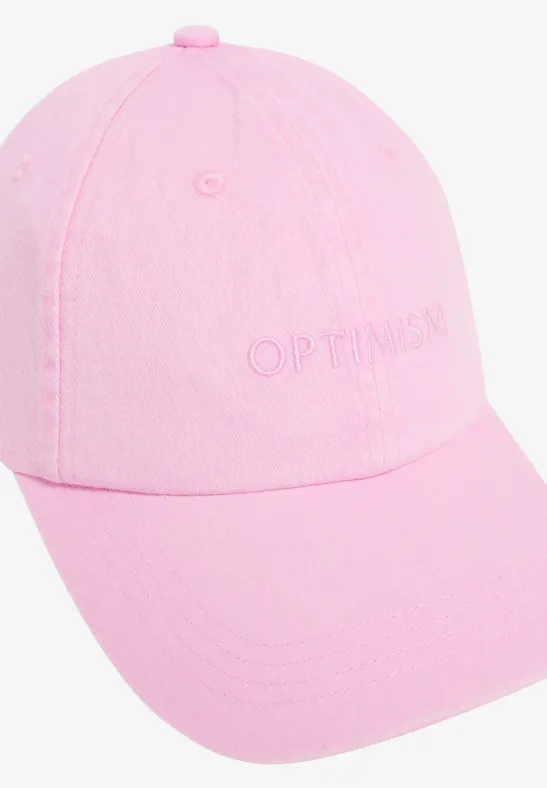 Katoenen pet met borduursel tea rose