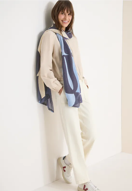 Geplooide sjaal universal blue