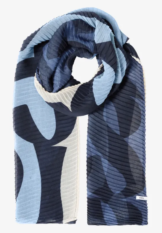 Geplooide sjaal universal blue
