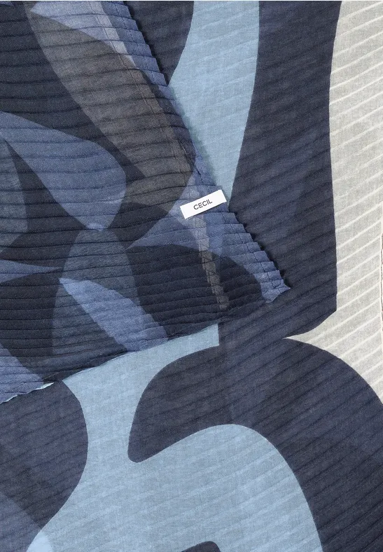 Geplooide sjaal universal blue