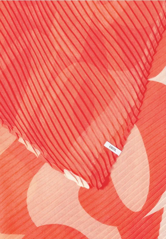 Plisowany szalik cherry tomato orange