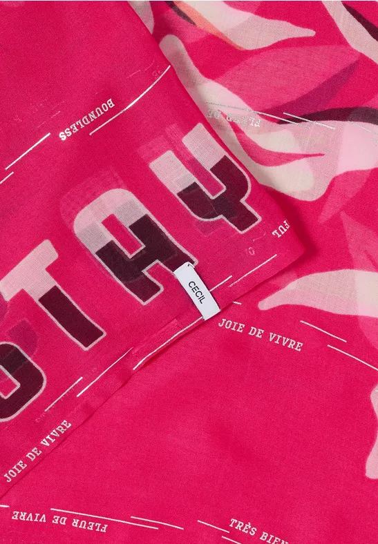 Loop Schal mit Folienprint beetroot pink