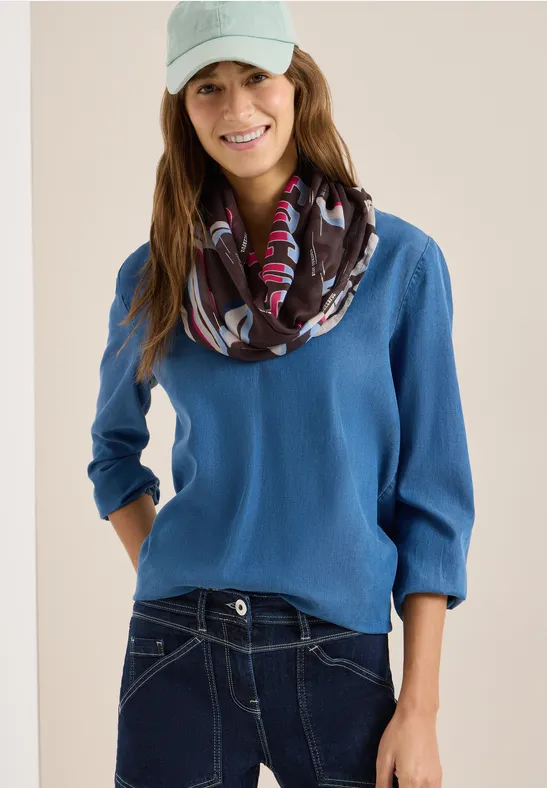 Loop Schal mit Folienprint macchiato brown