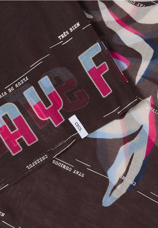 Loop Schal mit Folienprint macchiato brown