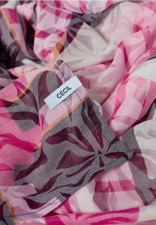 Tuch mit Print beetroot pink