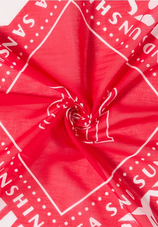 Bandana avec imprimé et wording glazed apple red