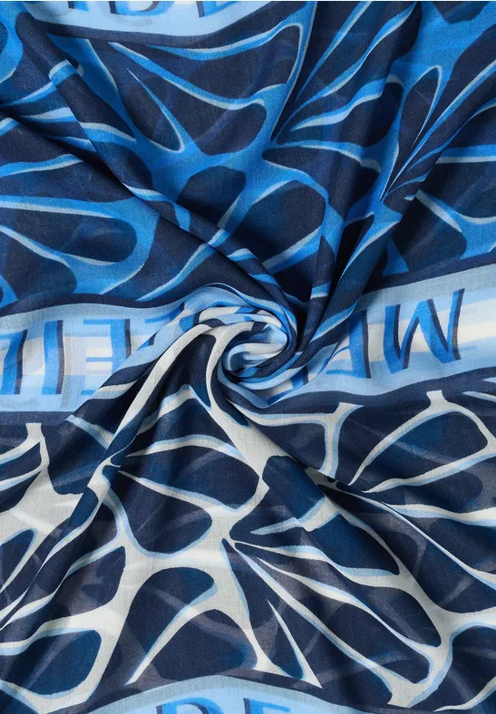 Loop Schal mit grafischem Muster universal blue