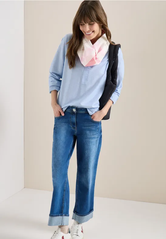 Écharpe loop avec motif à rayures vanilla white