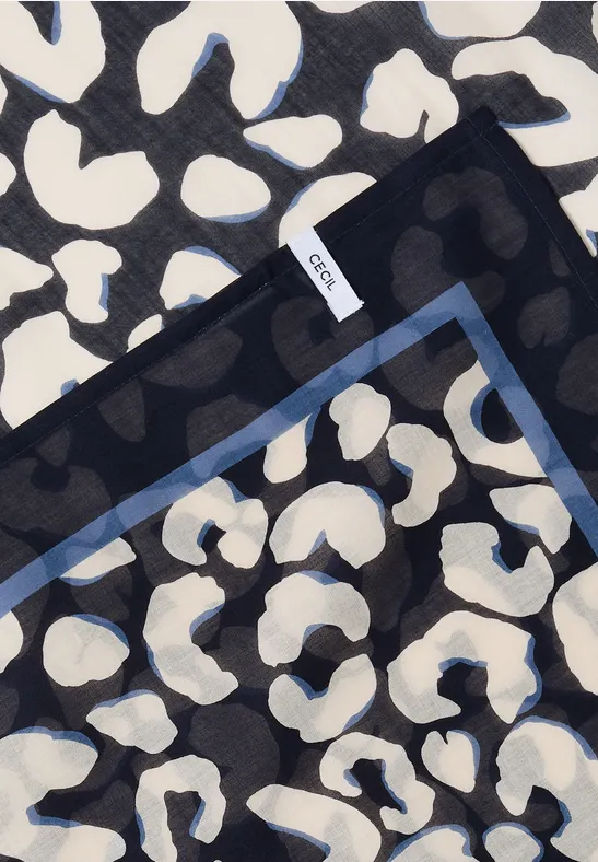 Bandana en coton avec motif léopard urban dark blue