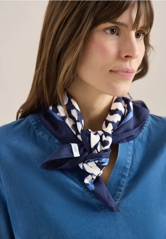 Bandana en coton avec motif léopard urban dark blue
