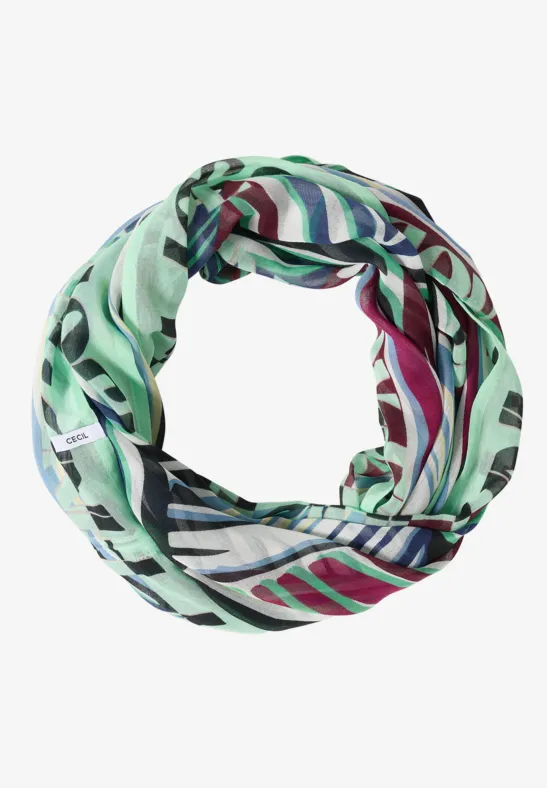 Loop-Schal mit grafischem Muster palm breeze green