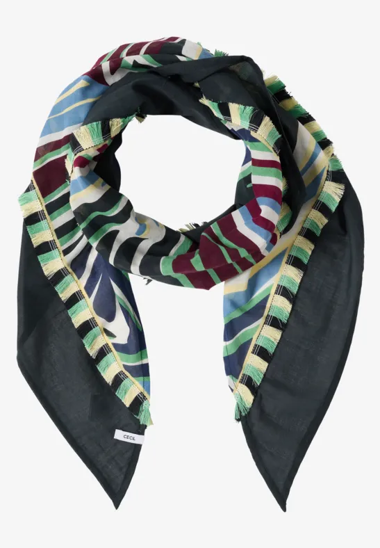 Dreieckstuch mit grafischem Muster palm breeze green