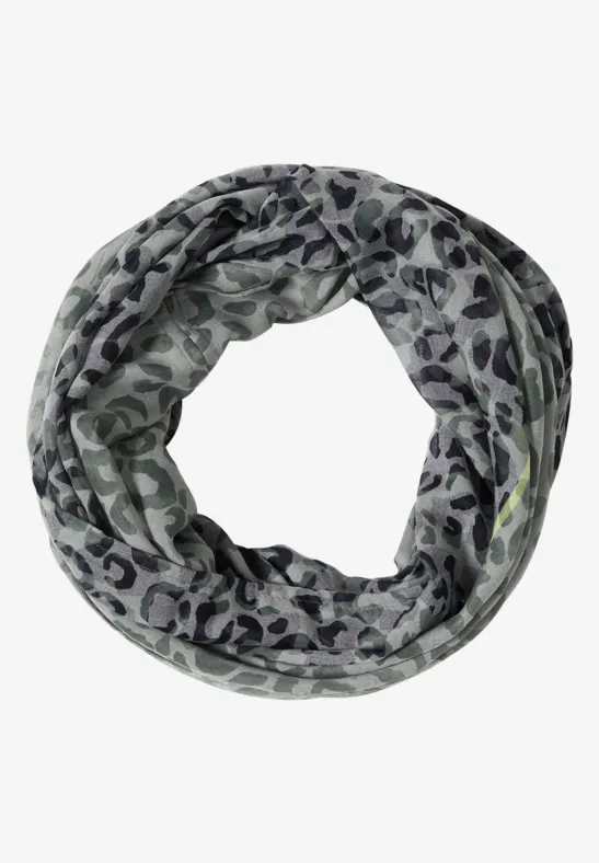 Loop-sjaal in uitgebleekte look met luipaardpatroon dried olive green