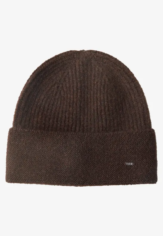 Beanie in Melange-Optik choco sauce brown melange