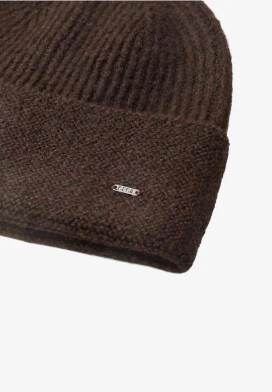 Beanie in Melange-Optik choco sauce brown melange