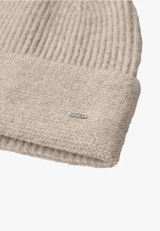 Czapka typu beanie w stylu melanżowym powder beige melange