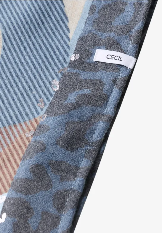 Écharpe Loop avec mélange de motifs et détails métallisés dark navy blue