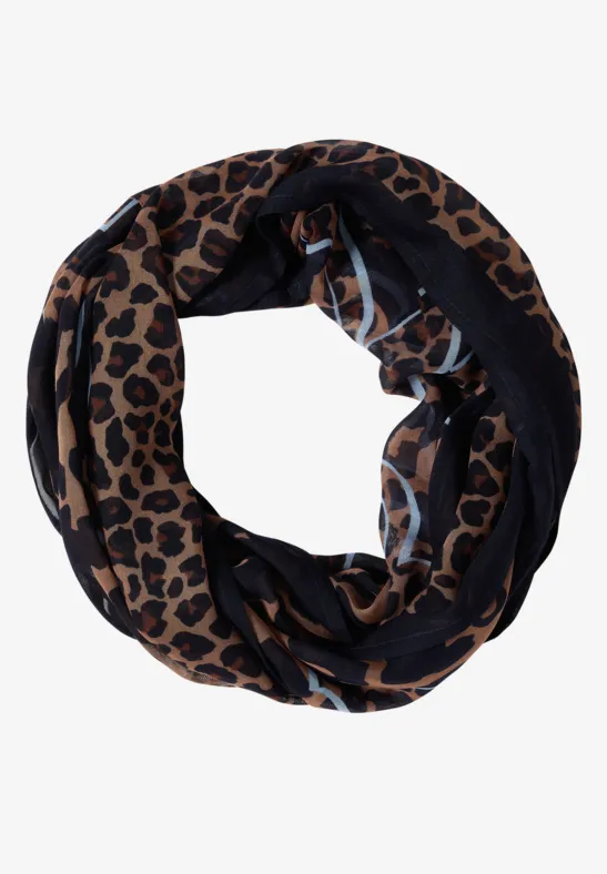 Écharpe Loop à motif léopard creamy mocha