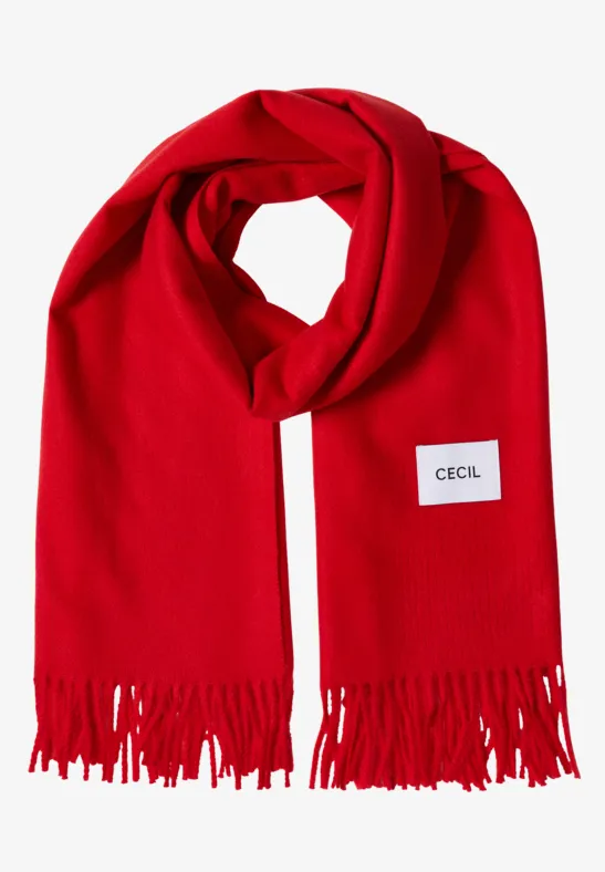 Écharpe douillette à franges flame red