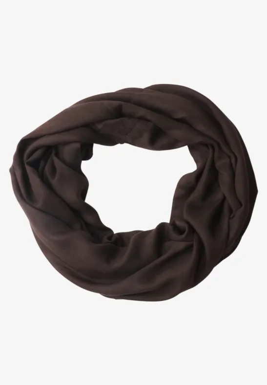 Effen Loop-sjaal truffle brown