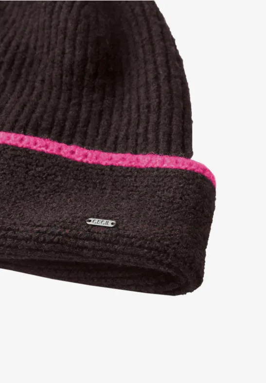 Bonnet à liseré contrastant truffle brown