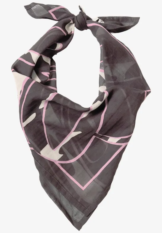 Bandana met modieuze print truffle brown